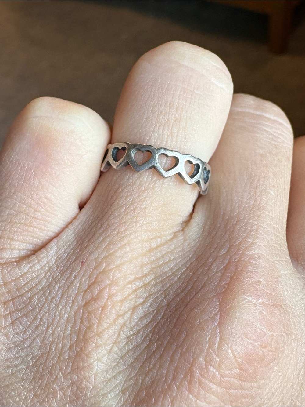Retired James Avery Open Heart Cutout Band Ring size 6.5